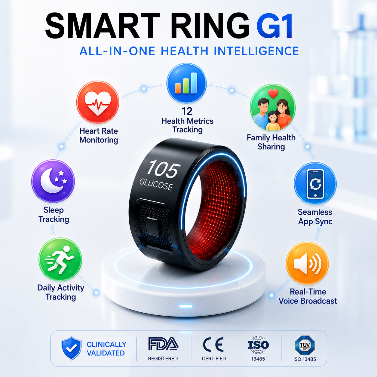 2026 Tiworld™ G1 Smart Ring | All-in-One Health & Wellness Tracking