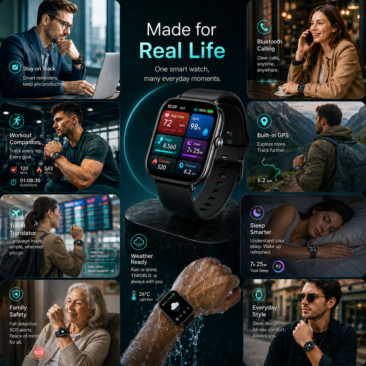 2026 health smart watch with wellness and connection features