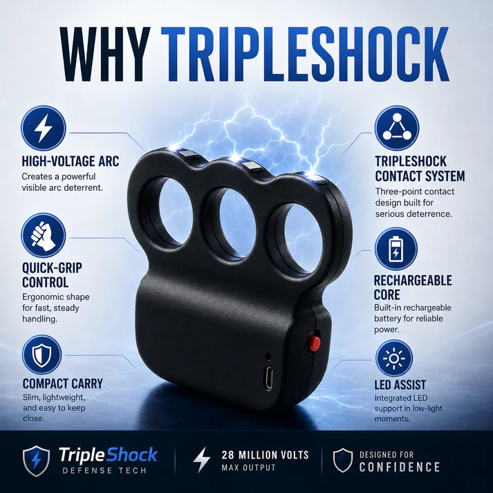 2026 TripleShock Stun Device – Powerful Personal Defense & Deterrent Protection
